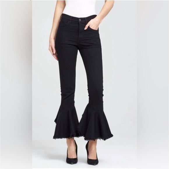 Citizen of Humanity - Women’s Drew Flounce High Rise Black Jean Pants Size: 26 - Picture 2 of 11
